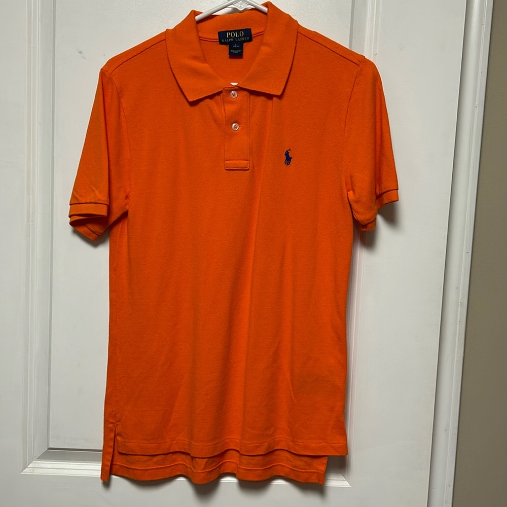 Boys Polo Ralph Lauren Solid Mesh Orange Shirt